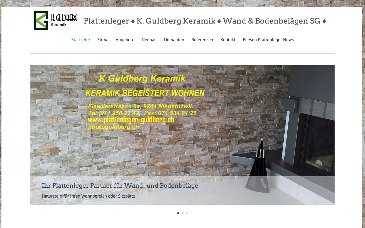 Heute · plattenleger-guldberg.ch